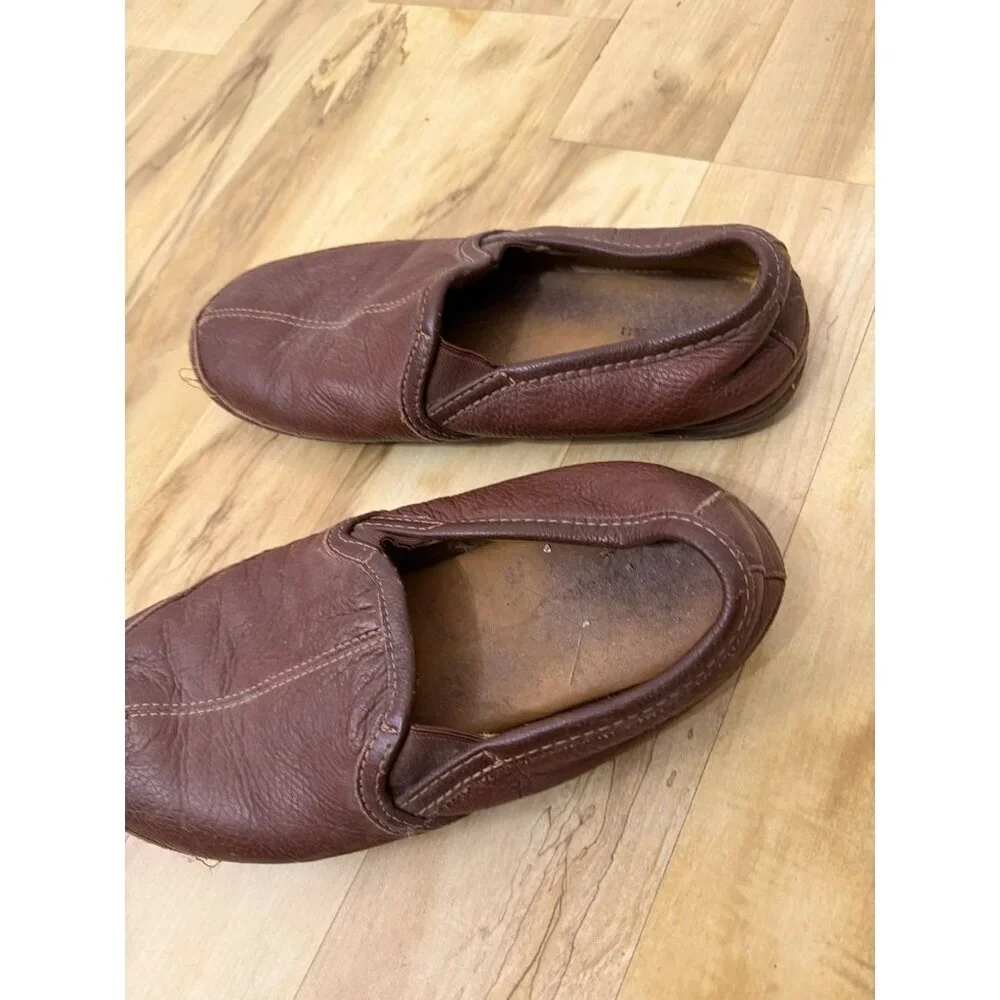 L.L.Bean Men’s Brown Leather Slip-On Shoes Size 11